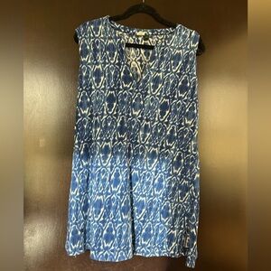 Ralph Lauren Sleeveless Blue Ikat Print Women's Top